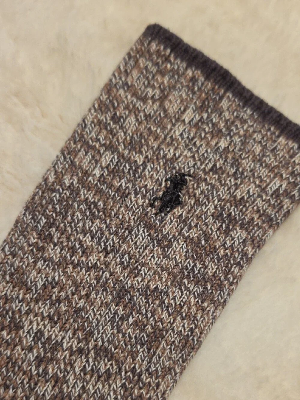 Ralph Lauren Ribbed Marled Crew Socks - Brown (Men's)